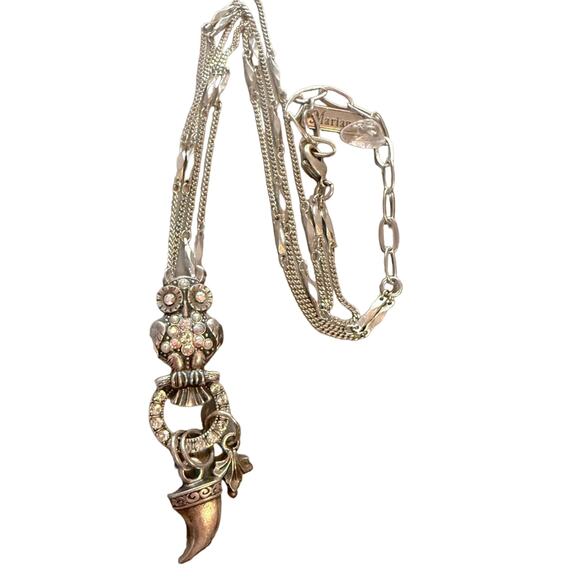 Mariana Jewelry - Mariana Crystal Owl Charm Pendant Necklace